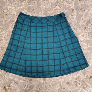 The limited grid print green skirt